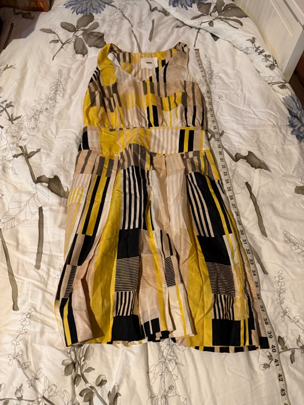 Anthropologie Women’s Geometric Print Dress in Yellow and Black